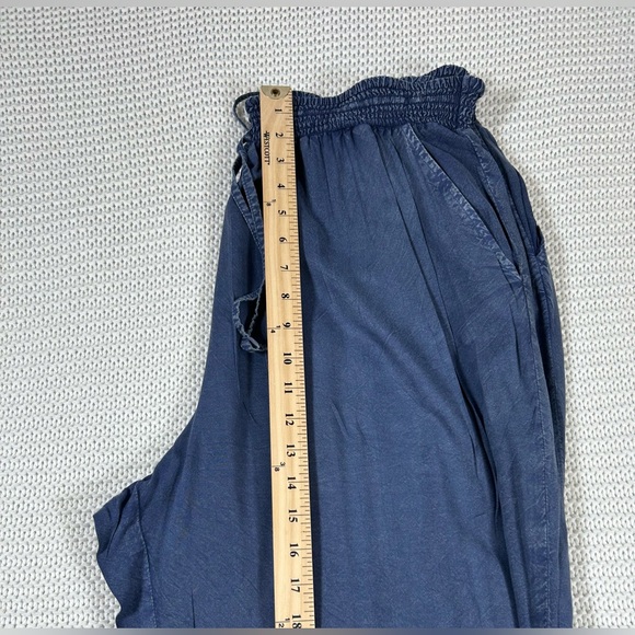 Casual Blue Pull-On, Elastic Waist, Ankle Tie Pants. Rayon. Size 2X. - Picture 9 of 11